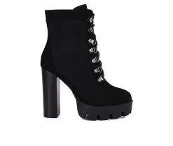 Women's Rag & Co Yoko Heeled Lace Up Booties
