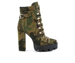 Women's London Rag Palmetto Lace Up Platform Booties