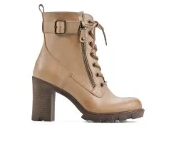 Women's White Mountain Beverley Heeled Lace Up Booties