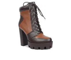 Women's London Rag Moos Lace Up Platform Heel Boots -Combat Shop 2 186