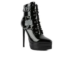 Women's London Rag Gangup Platform Stiletto Booties -Combat Shop 2 396