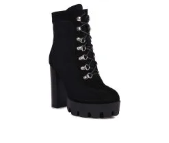 Women's Rag & Co Yoko Heeled Lace Up Booties 10 Women's Rag & Co Yoko Heeled Lace Up Booties -Combat Shop 2 91