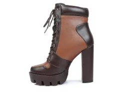 Women's London Rag Moos Lace Up Platform Heel Boots -Combat Shop 3 185