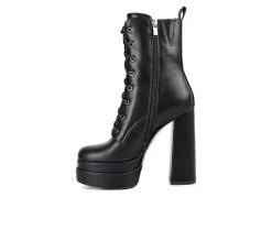 Women's London Rag Meows Lace Up Platform Heeled Boots 11 Women's London Rag Meows Lace Up Platform Heeled Boots -Combat Shop 3 190