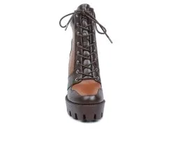 Women's London Rag Moos Lace Up Platform Heel Boots -Combat Shop 4 185