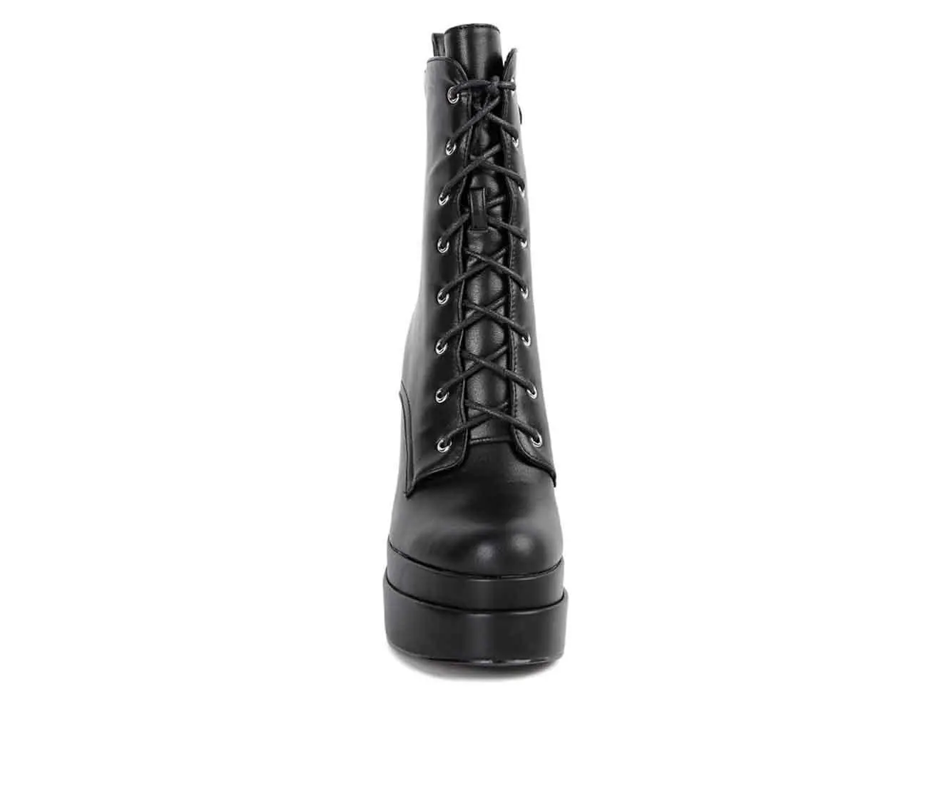 Women's London Rag Meows Lace Up Platform Heeled Boots 7 Women's London Rag Meows Lace Up Platform Heeled Boots - Image 5