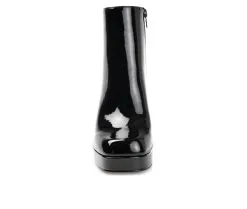 Women's Journee Collection Mollie Heeled Platform Booties -Combat Shop 4 395